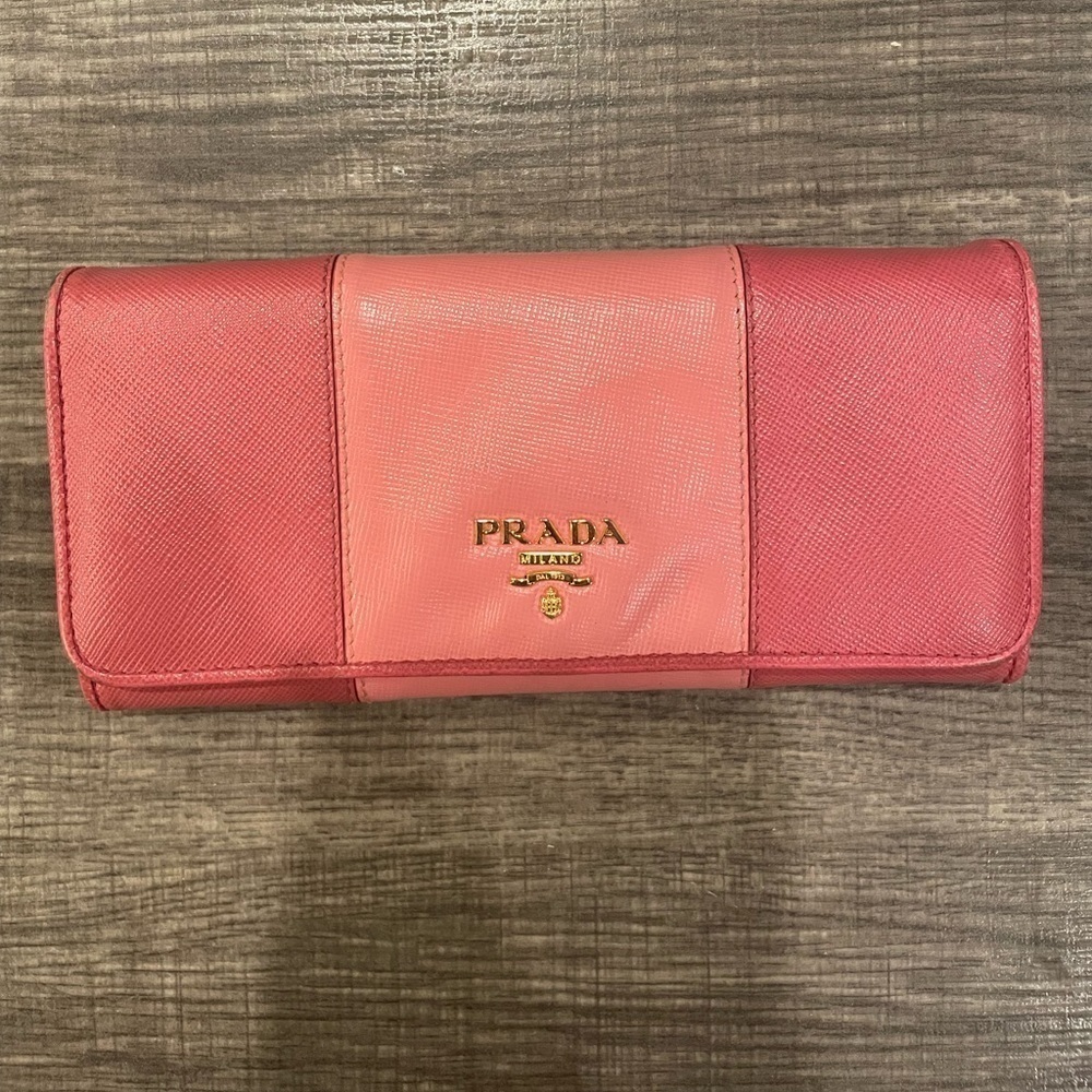 EUC PRADA WALLET PINK Double Snap - Picture 2 of 15